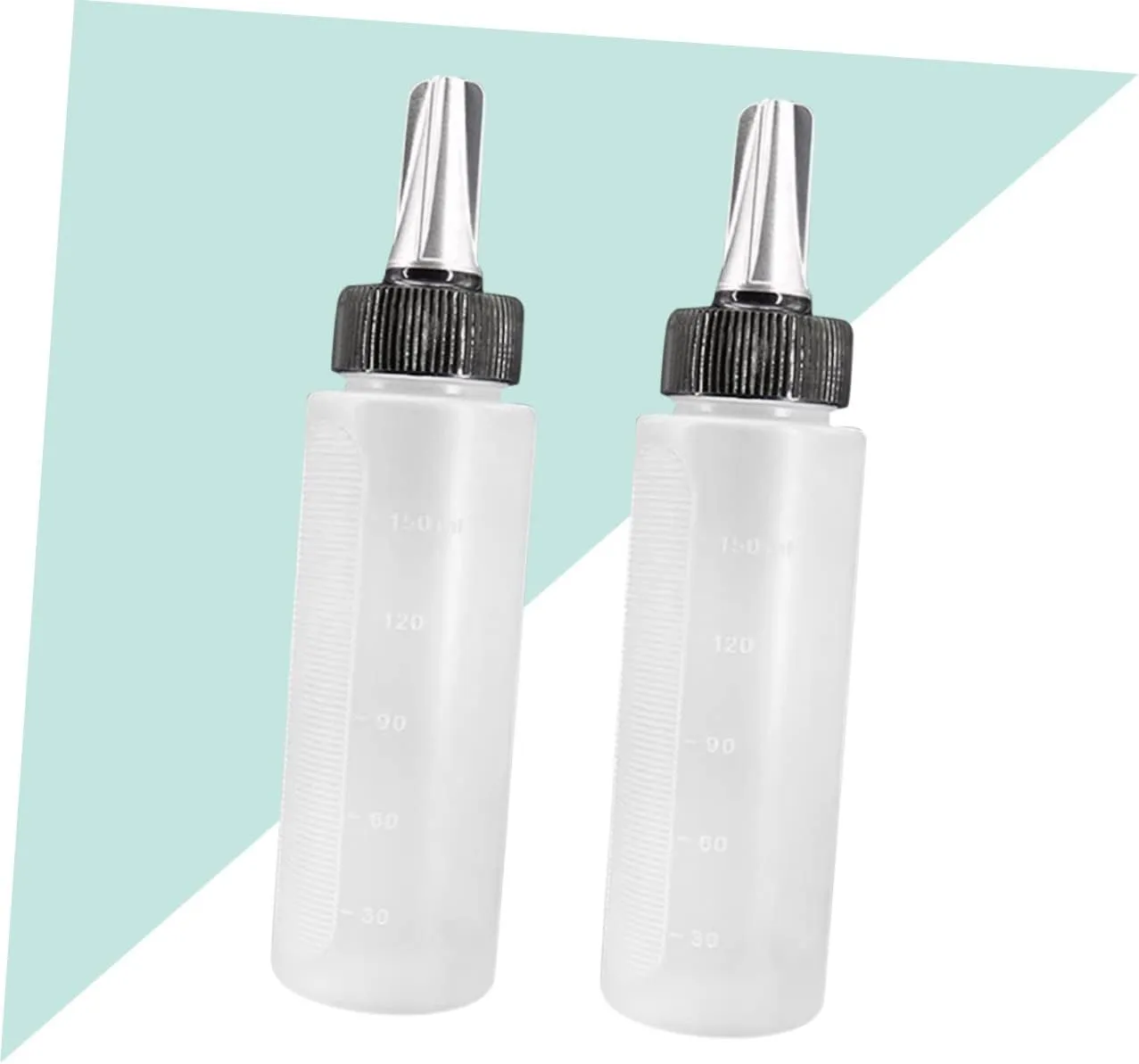NOLITOY 2sets Applicator Bottle for Hair Hairdressing Scale Bottle Empty Scale Portable Leak Proof 2pcs*2