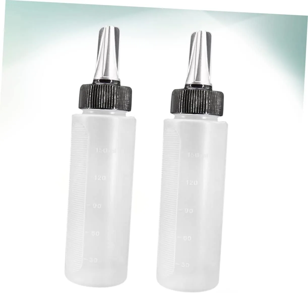 NOLITOY 2sets Applicator Bottle for Hair Hairdressing Scale Bottle Empty Scale Portable Leak Proof 2pcs*2