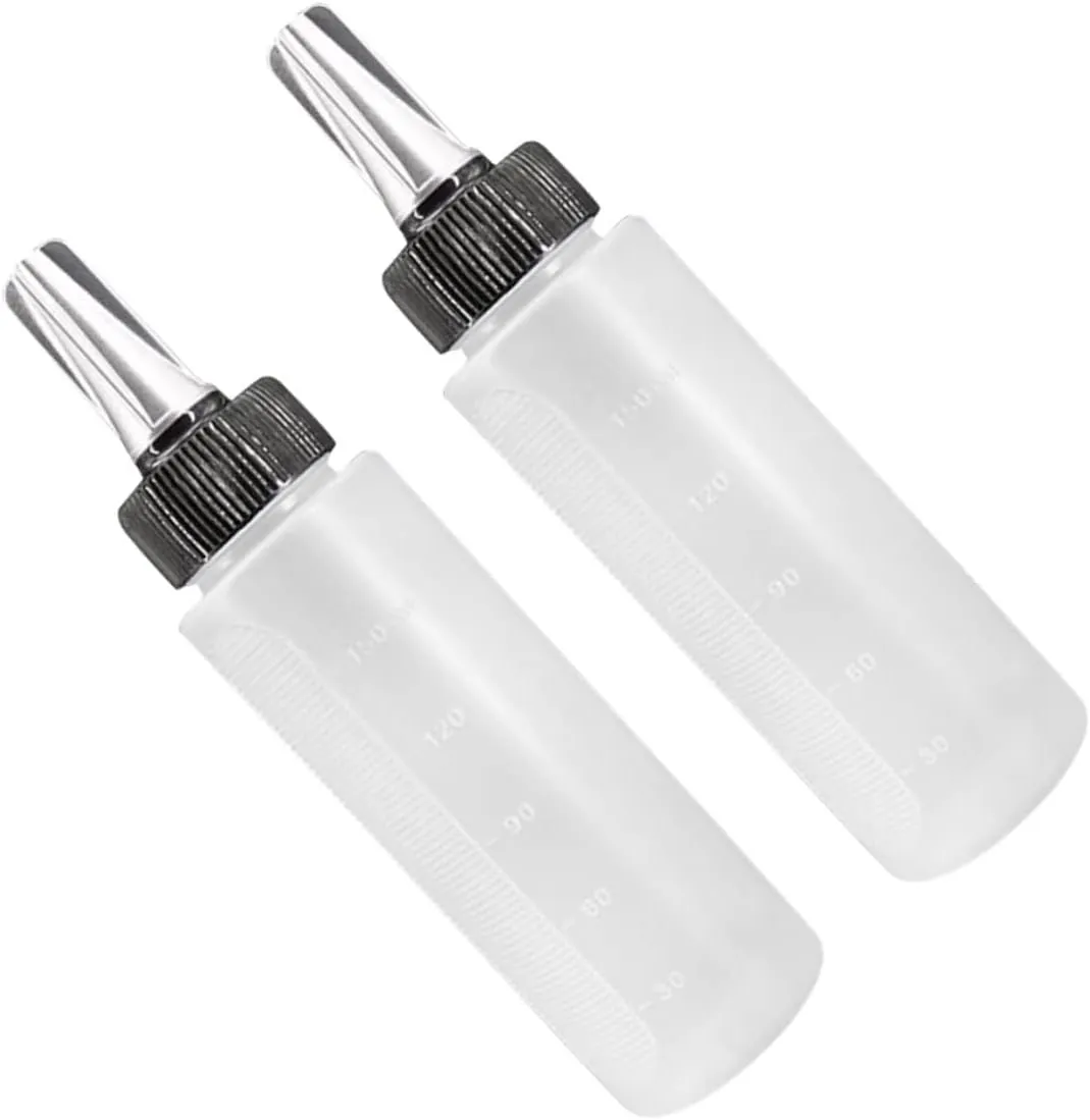 NOLITOY 2sets Applicator Bottle for Hair Hairdressing Scale Bottle Empty Scale Portable Leak Proof 2pcs*2