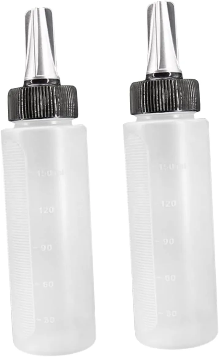 NOLITOY 2sets Applicator Bottle for Hair Hairdressing Scale Bottle Empty Scale Portable Leak Proof 2pcs*2
