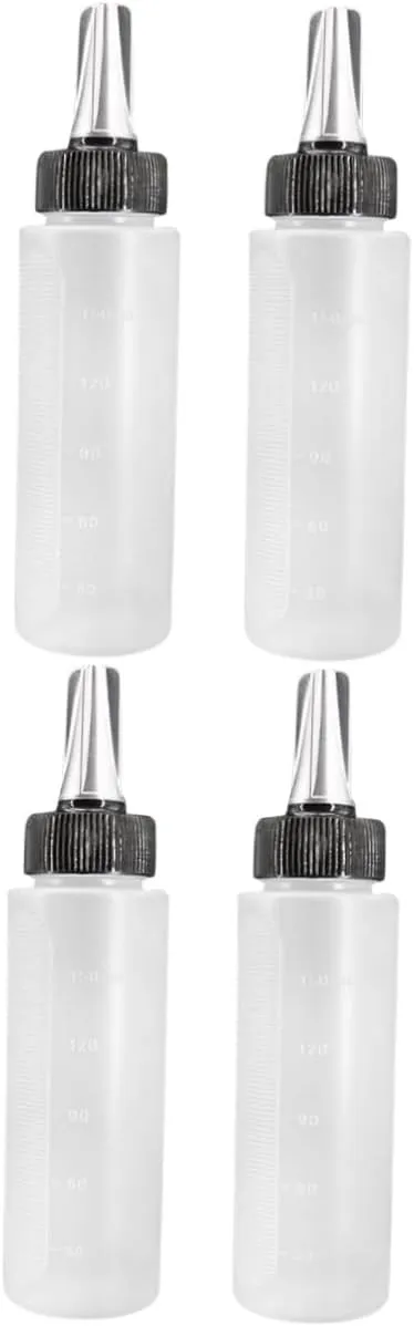 NOLITOY 2sets Applicator Bottle for Hair Hairdressing Scale Bottle Empty Scale Portable Leak Proof 2pcs*2