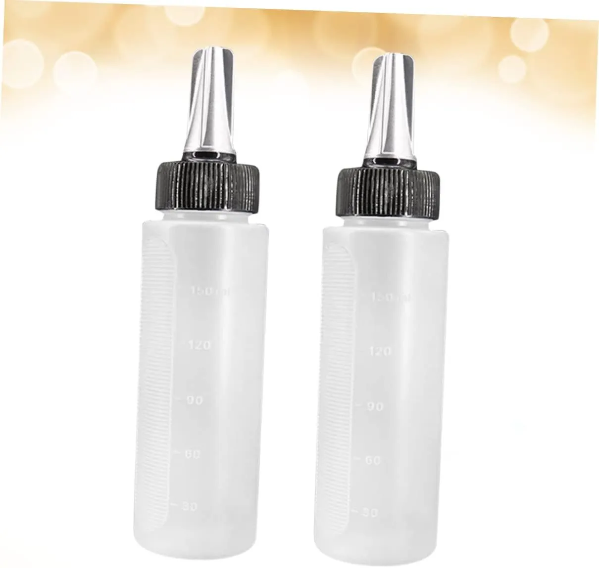NOLITOY 2sets Applicator Bottle for Hair Hairdressing Scale Bottle Empty Scale Portable Leak Proof 2pcs*2