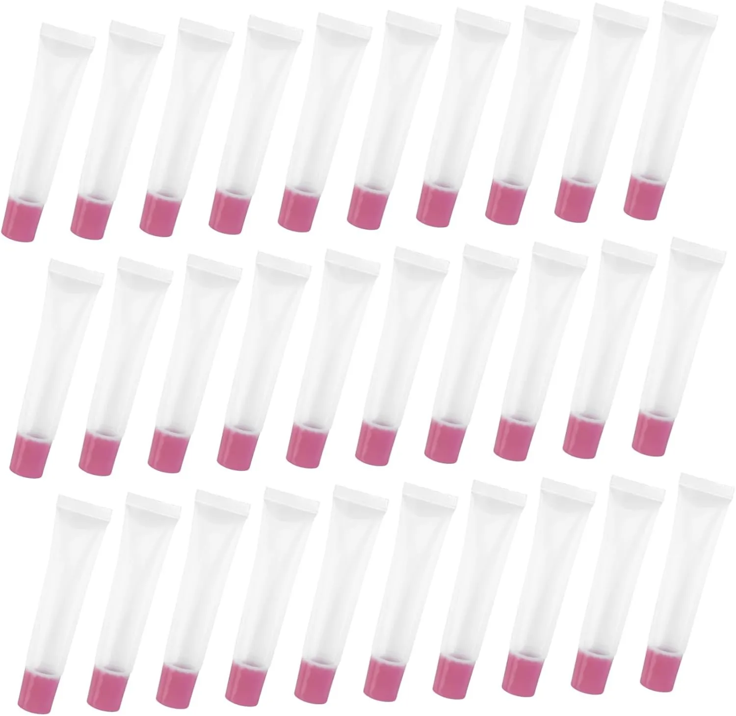 NOLITOY 50pcs Empty Lipstick Tube Tinted Squeeze Tubes Container Clear Gloss Lip Gloss Overnight Tube Lip Gloss Custom Lip Gloss Tubes with List Clear Lip Gloss Plastic Lip Balms Tube Pink