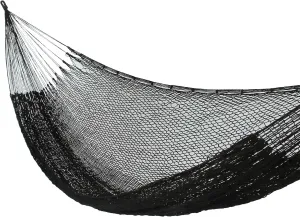 NOVICA Black Hand Woven Nylon Mayan 1 Person Rope Hammock, Shadows' (Single)