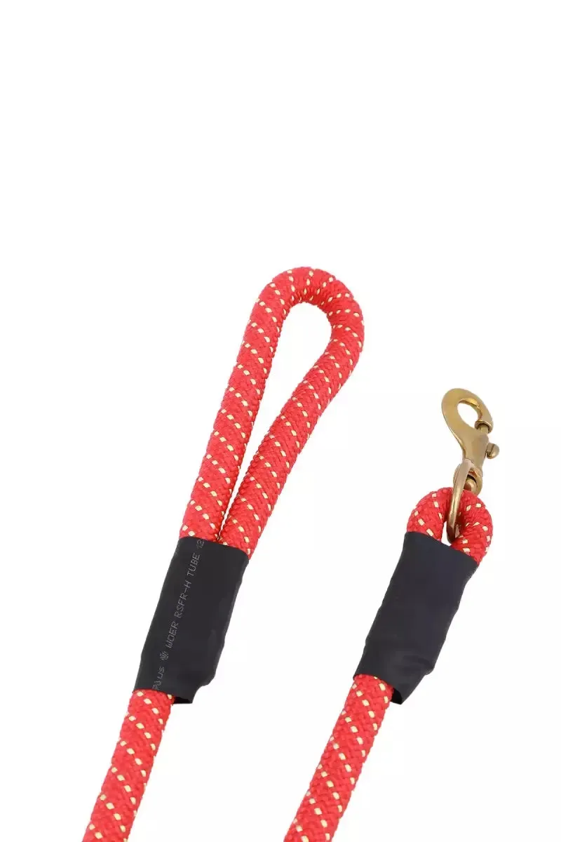 Nylon Rope Leash With Buckle Closure For Dogs (Large, RED)