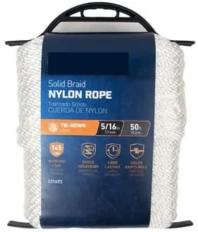 Nylon Rope, Twisted, White, 5/16-In. x 50-Ft.