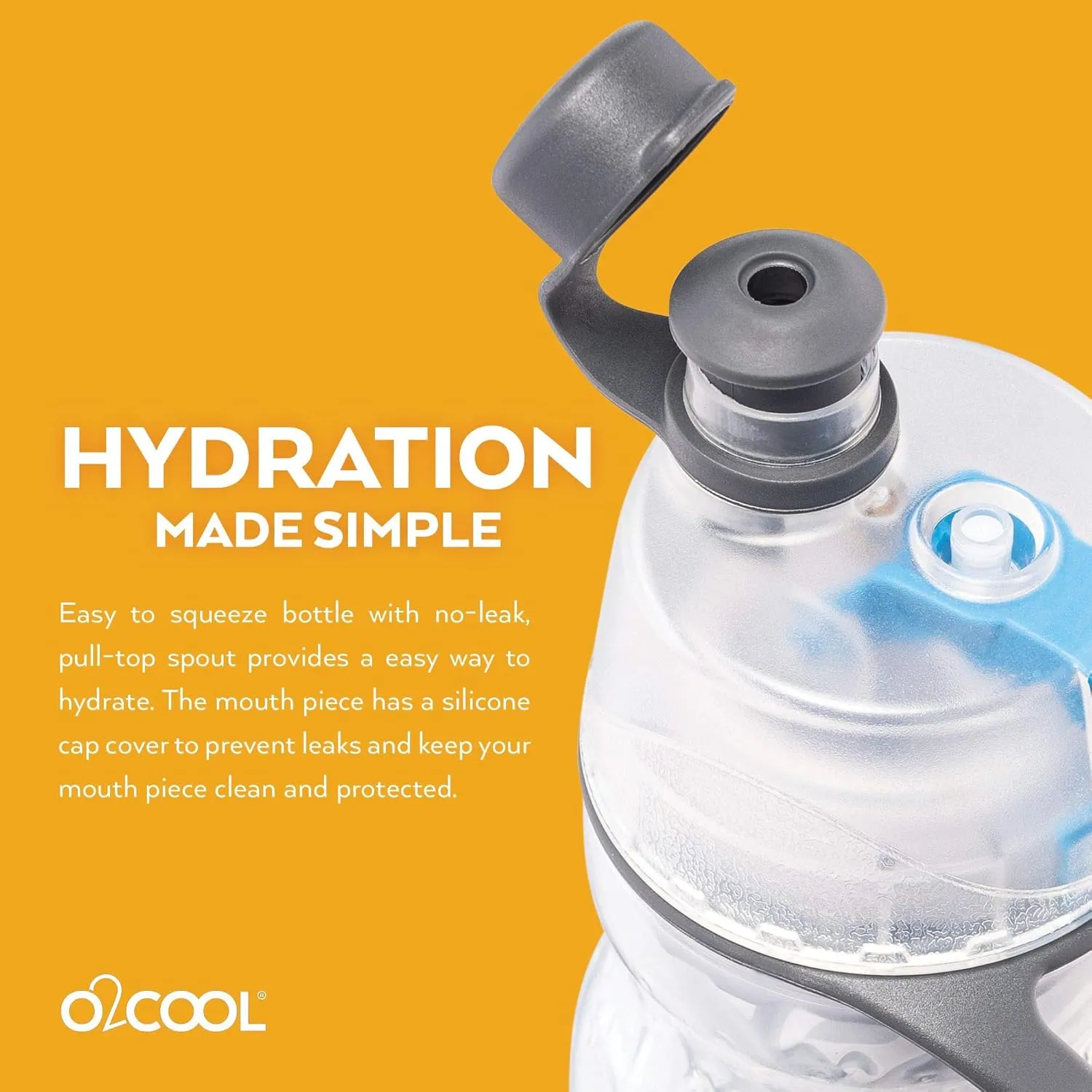 O2COOL Mist 'N Sip Misting Water Bottle 2-in-1 Mist And Sip Function With No Leak Pull Top Spout Reusable Sports Water Bottle - 20 oz (Soccer)