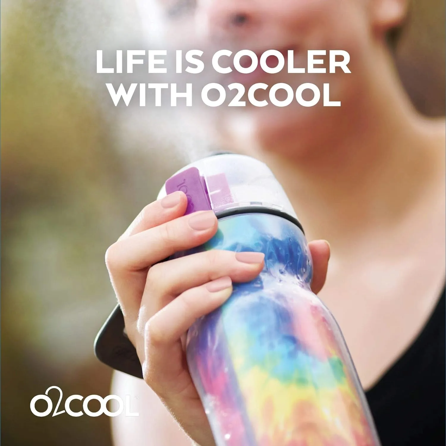 O2COOL Mist 'N Sip Misting Water Bottle 2-in-1 Mist And Sip Function With No Leak Pull Top Spout Reusable Sports Water Bottle - 20 oz (Soccer)