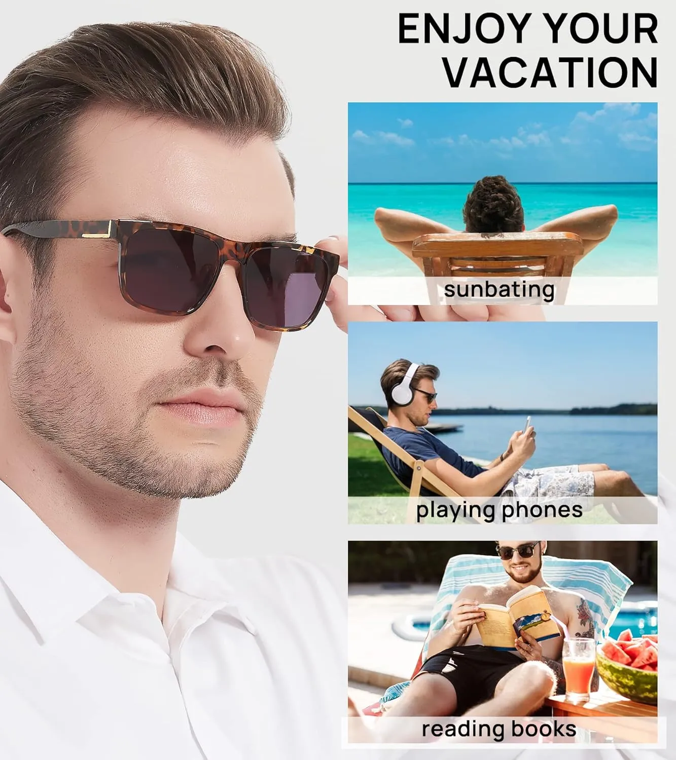 OCCI CHIARI Large Reading Sunglasses for Men Vintage Sun Readers Full Lens Reader 1.0 1.25 1.5 1.75 2.0 2.25 2.5 2.75 3.0 3.5
