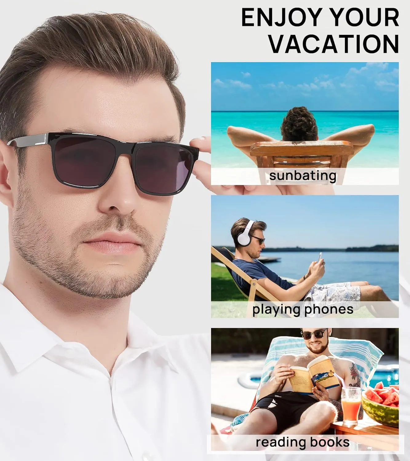 OCCI CHIARI Large Reading Sunglasses for Men Vintage Sun Readers Full Lens Reader 1.0 1.25 1.5 1.75 2.0 2.25 2.5 2.75 3.0 3.5