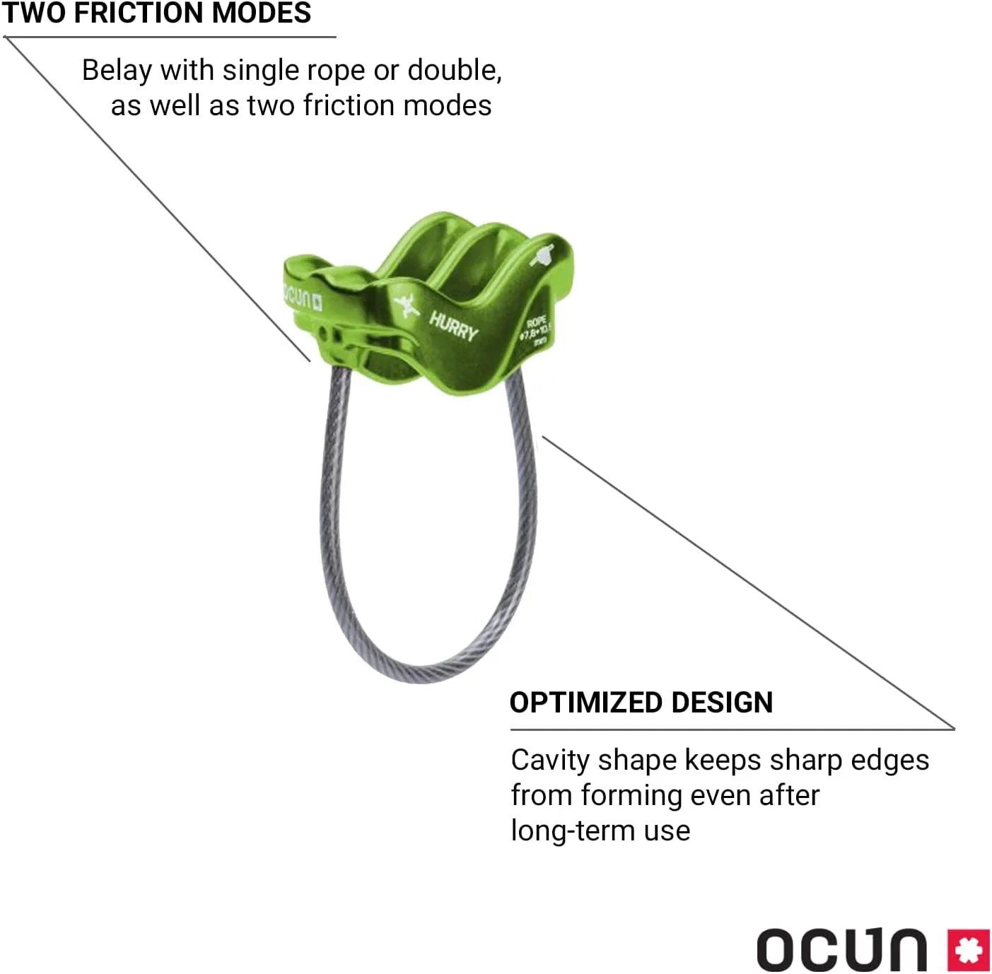 Ocun Hurry Rock Climbing Gear Ascender and Rappelling Descender Belay Device