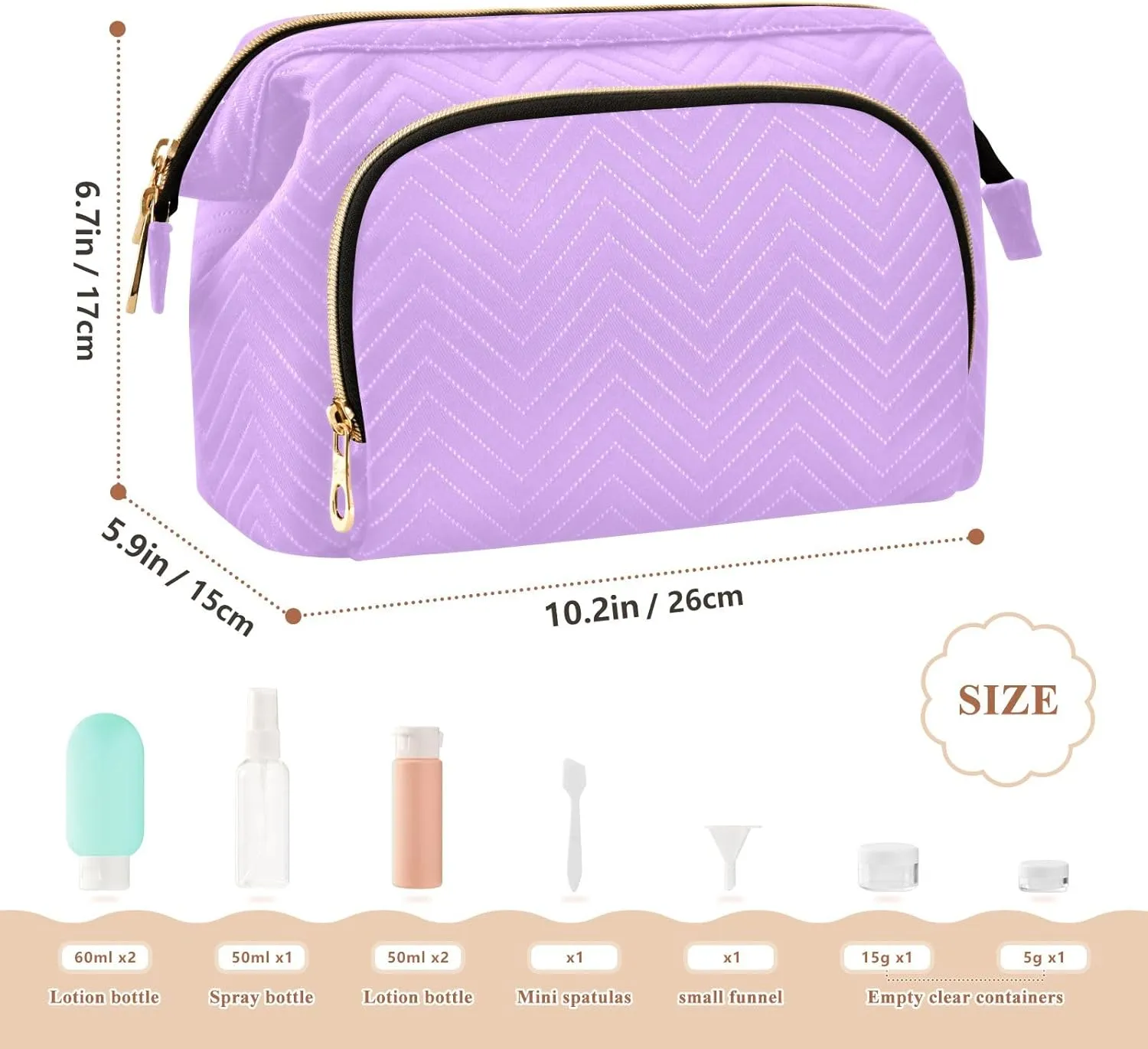 ODAWA Cosmetic Bag Mauve Large Women Makeup Bas Cosmetic Bags for Women for Purse