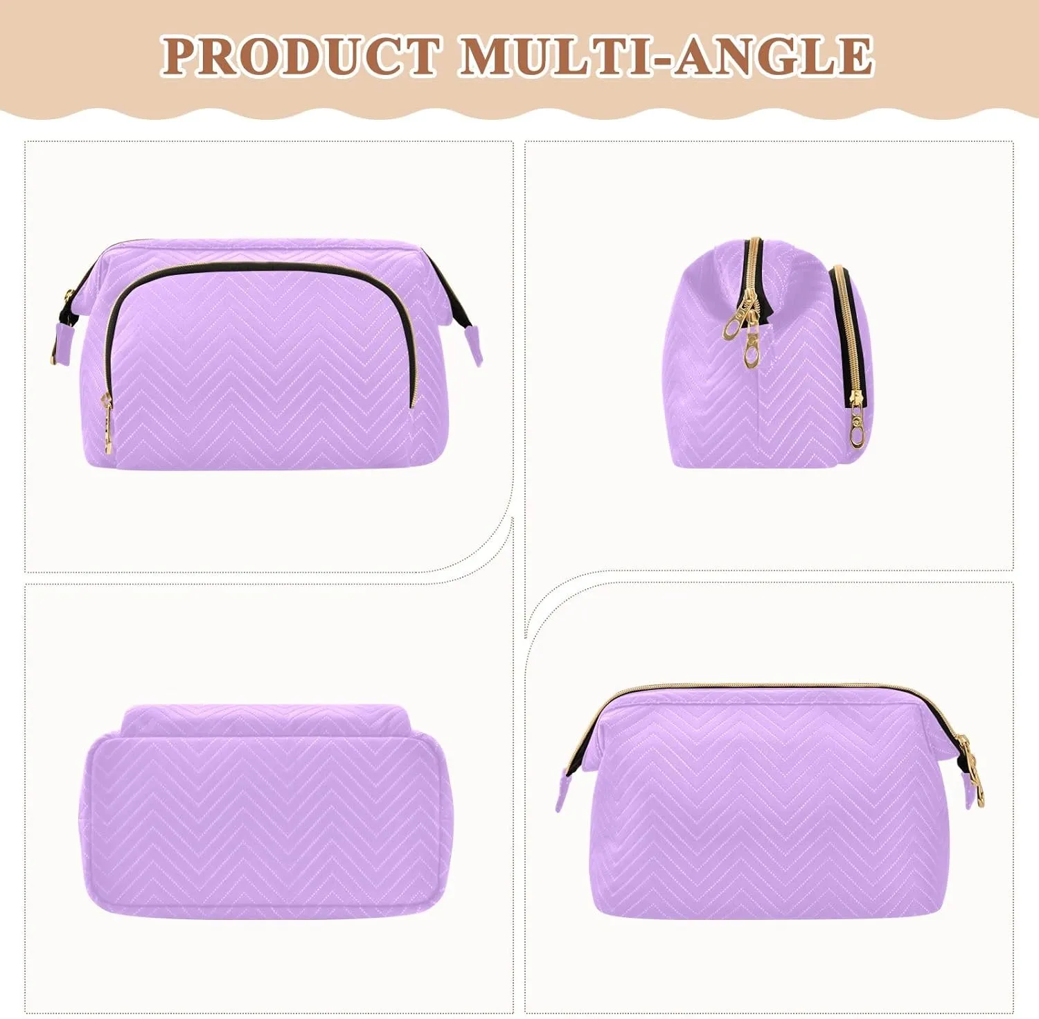 ODAWA Cosmetic Bag Mauve Large Women Makeup Bas Cosmetic Bags for Women for Purse
