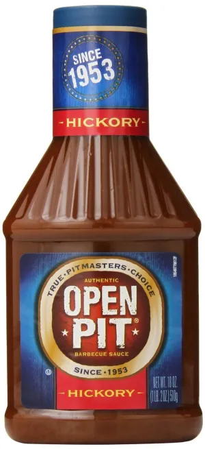 Open Pit Blue Label Barbecue Sauce - 18 Ounce Squeeze Bottle (Pack of 4) (Hickory)