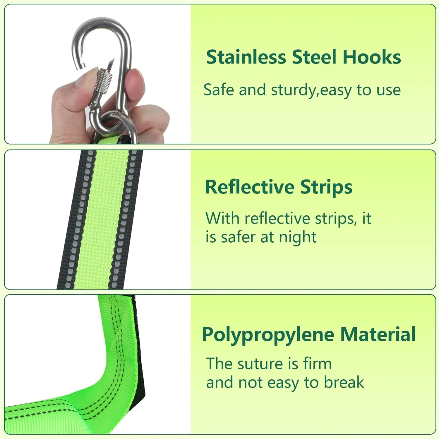 ORLANG 3/4/5 Step Boat Rope Ladder,Heavy Duty Marine Rope Ladder,Portable Boarding Rope Ladder, Boat Ladder for Inflatable Boat, Kayak, Motorboat, Canoes,Include Storage Bag (Green)