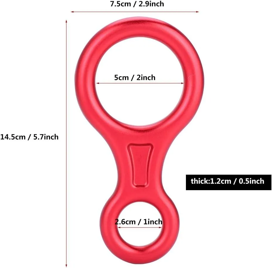 OUKENS 35KN Figure 8 Descender,Figure 8 Word Rope Descender Rappel Ring Rock Climbing Rescue Gear Fall Arrester