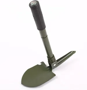 Outdoor Foldable Shovel Multifunctional Carbon Steel Camping Spade Folding Shovel Camping with Storage Bag Children s Spade for Survival Activities (ArmyGreen)