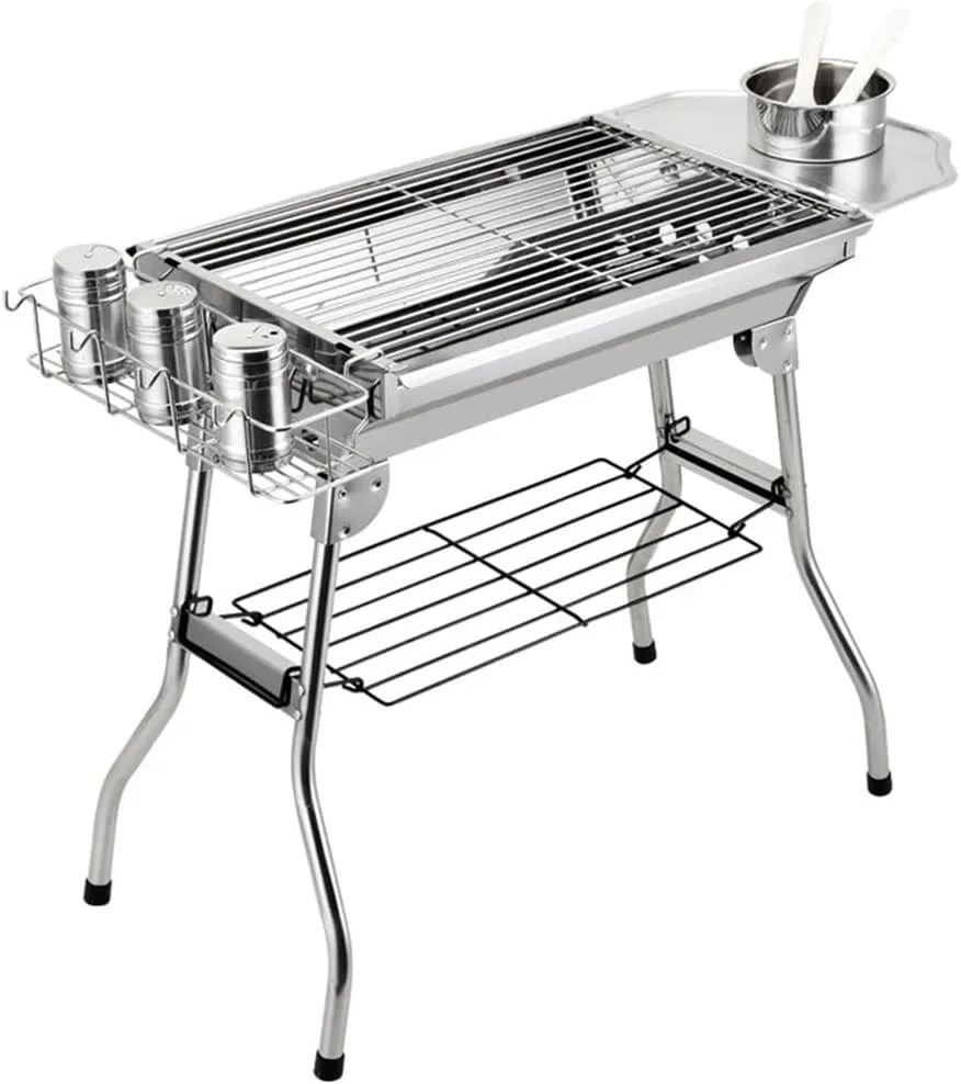 Outdoor Folding Barbecue Stove Outdoor Skewers Thickened Stainless Steel Barbecue Rack Household Oven