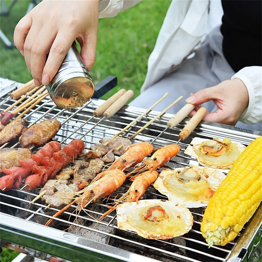 Outdoor Folding Barbecue Stove Outdoor Skewers Thickened Stainless Steel Barbecue Rack Household Oven
