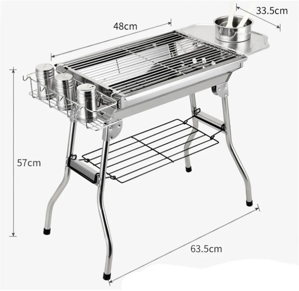 Outdoor Folding Barbecue Stove Outdoor Skewers Thickened Stainless Steel Barbecue Rack Household Oven