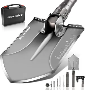 Outdoor Folding Camping Shovel Multitool Gear with High-Carbon Steel Adjustable Equipment for Men Outdoor Camping Hiking Surviving Emergency