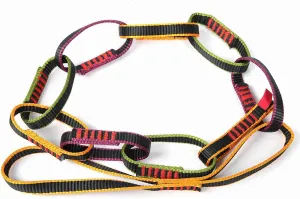 Outdoor Nylon Climbing Equipment Downhill Forming Ring Sling Daisy Chain Rope Personal Anchor High Strength Durable Lightweight Portable for Mountaineering Rock Climbing Nylon