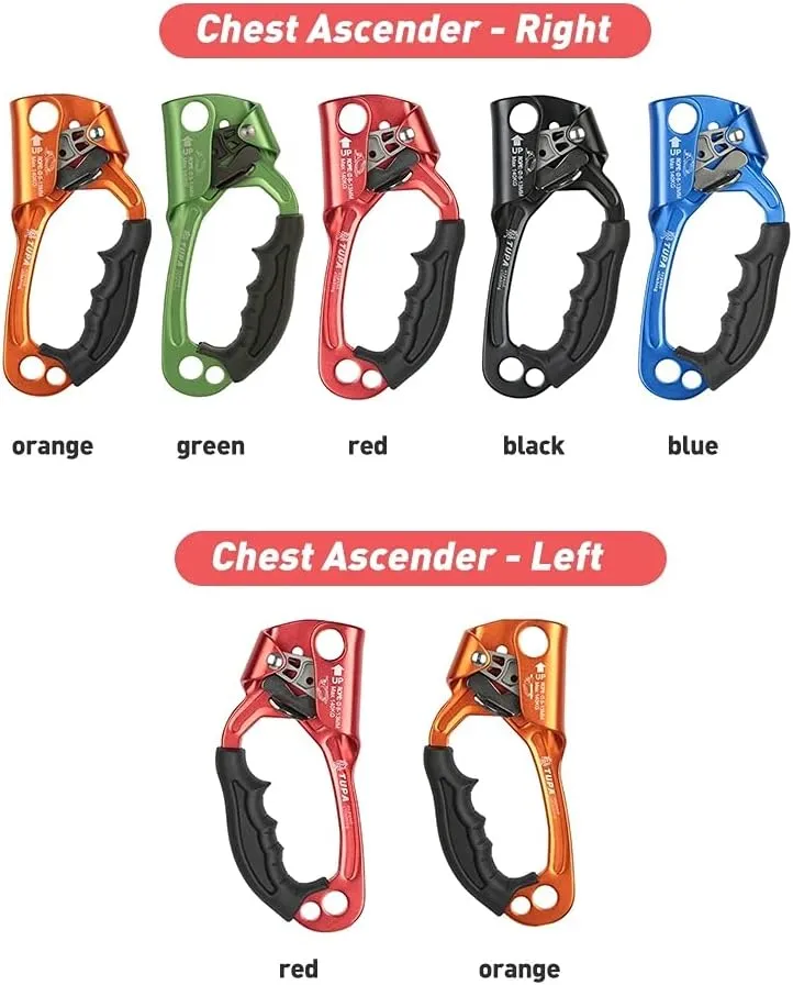 Outdoor Rock Climbing SRT Professional Hand Ascender Device Mountaineer Handle Ascender Left Hand Right Hand Climbing Rope Tools