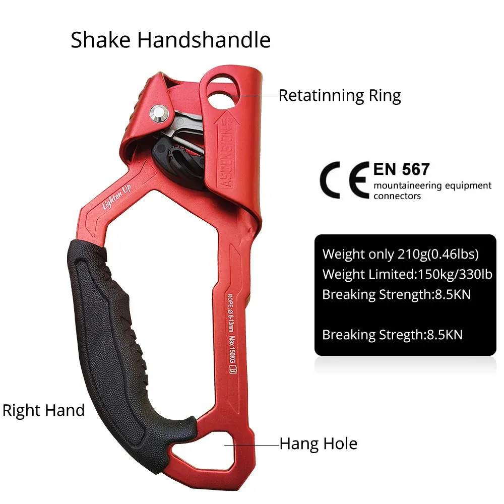 Outdoor Rock Hand Ascender - 8-12mm Rope Access for Climbing, Rescue, and Caving