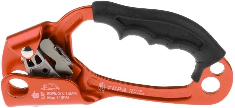 Outdoor Sports Rock Climbing Hand Ascender Device Riser, Orange Right Hand, 22x8.6cm