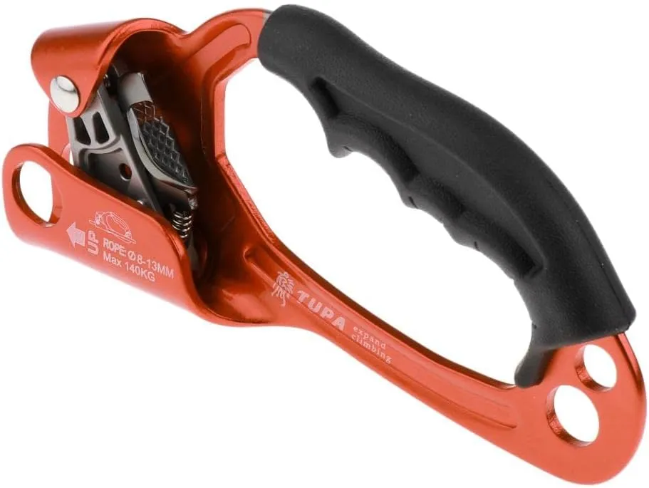 Outdoor Sports Rock Climbing Hand Ascender Device Riser, Orange Right Hand, 22x8.6cm