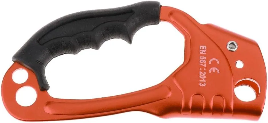 Outdoor Sports Rock Climbing Hand Ascender Device Riser, Orange Right Hand, 22x8.6cm