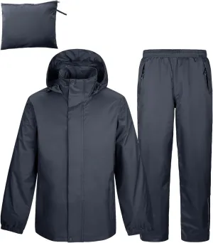 Outdoor Ventures Men's Rain Suit Waterproof Breathable Rain Gear Golf Rain Suits for Male (Rain Jackets and Pants)