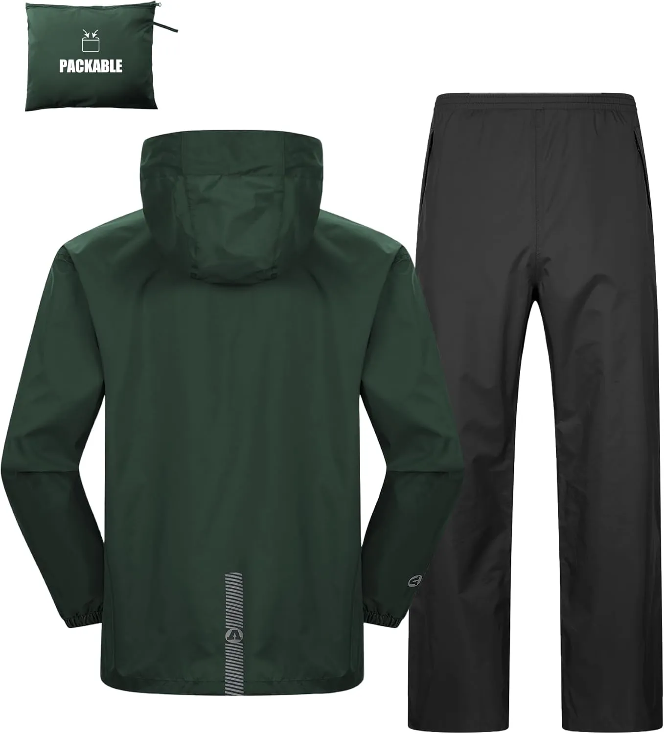 Outdoor Ventures Packable Rain Suit for Men Lightweight Waterproof Breathable Rain Gear for golf Rain Jacket Pants