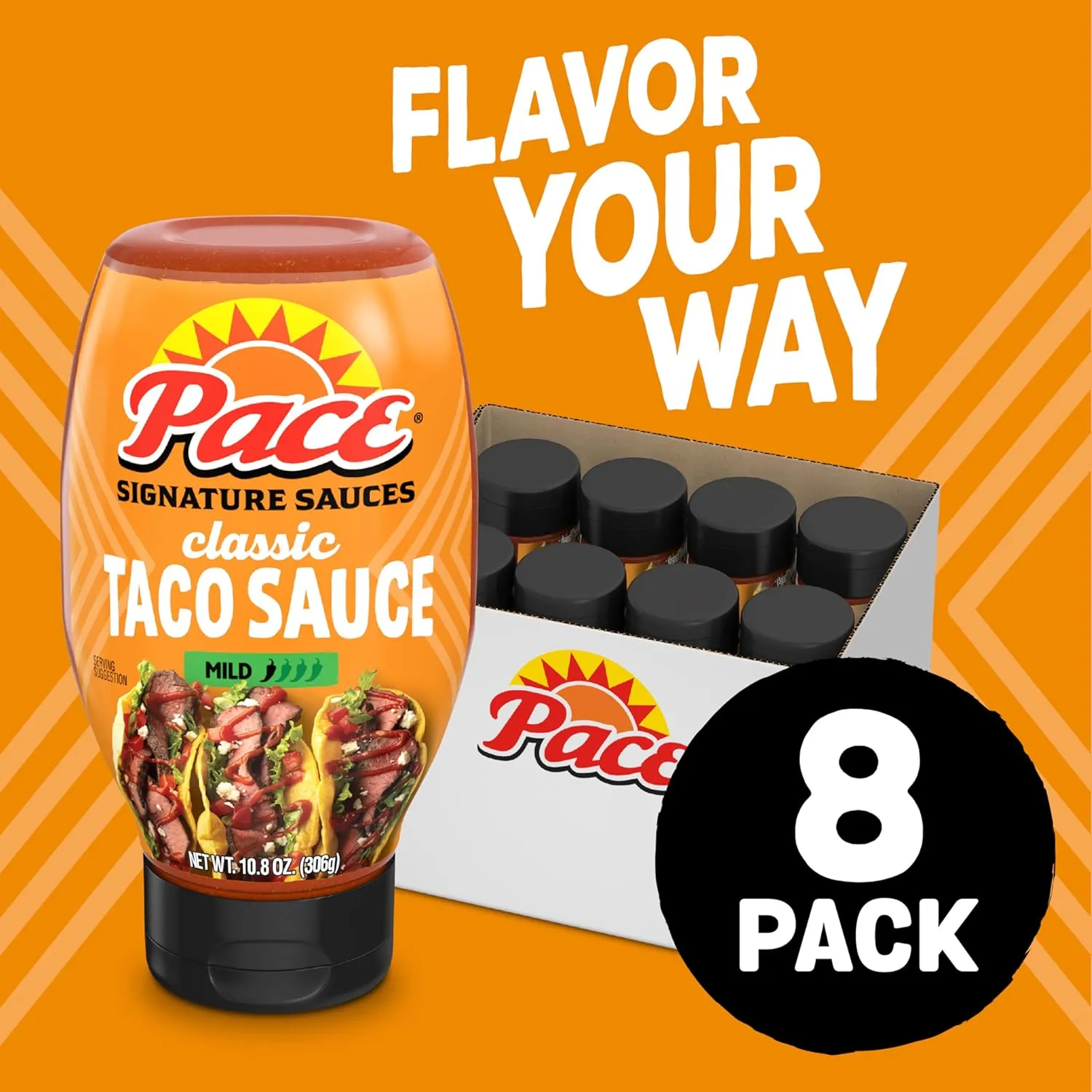 Pace Classic Taco Signature Sauce, 10.8 oz (8 Pack)
