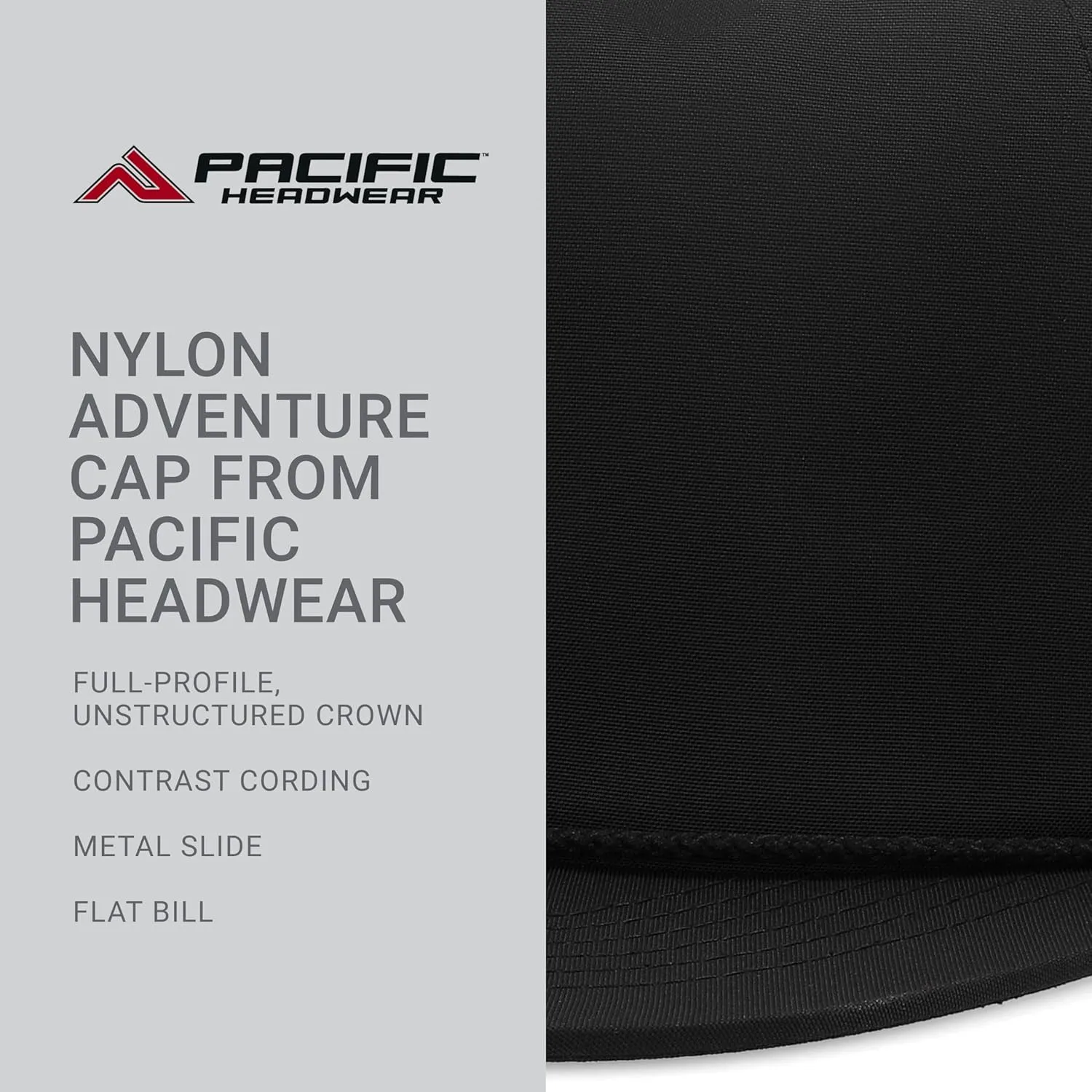 Pacific Headwear Nylon Adventure Cap Rope Hat-Lightweight Outdoor Headgear for Hiking, Camping, and Travel