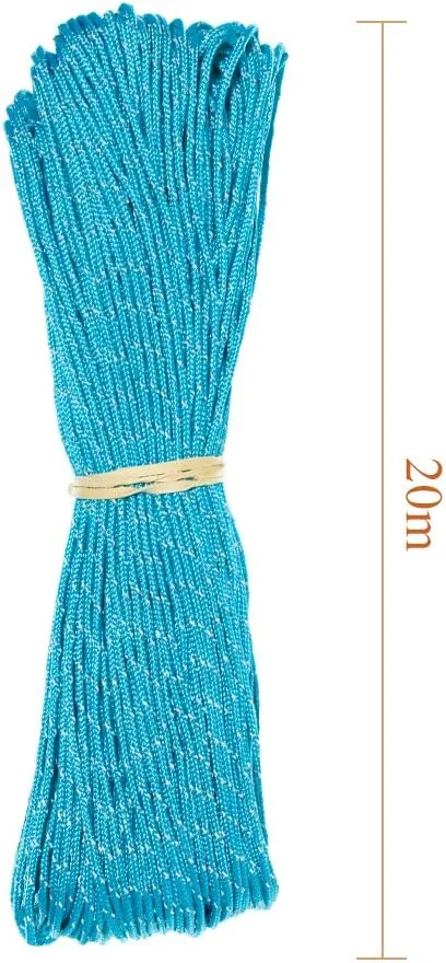 Paracord Planet 1.8mm Fluorescent Reflective Guyline Tent Rope Cord Camping Paracord