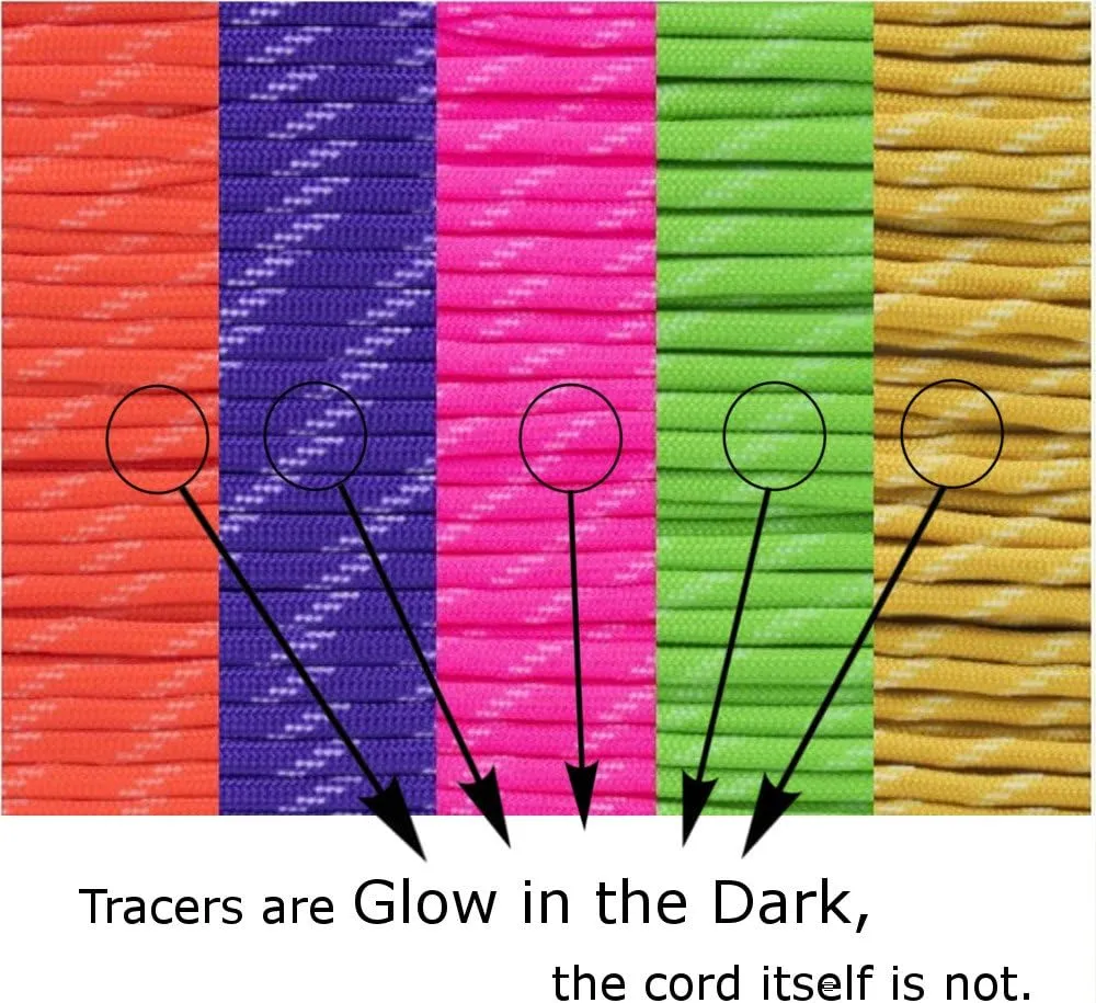 Paracord Planet Glow in The Dark Paracord - Made of 100% Nylon with 7 Inner-Core Strands - Available in 10, 25, 50, and 100 Foot Lengths That is Made in The USA (White Glow in The Dark, 100 Feet)
