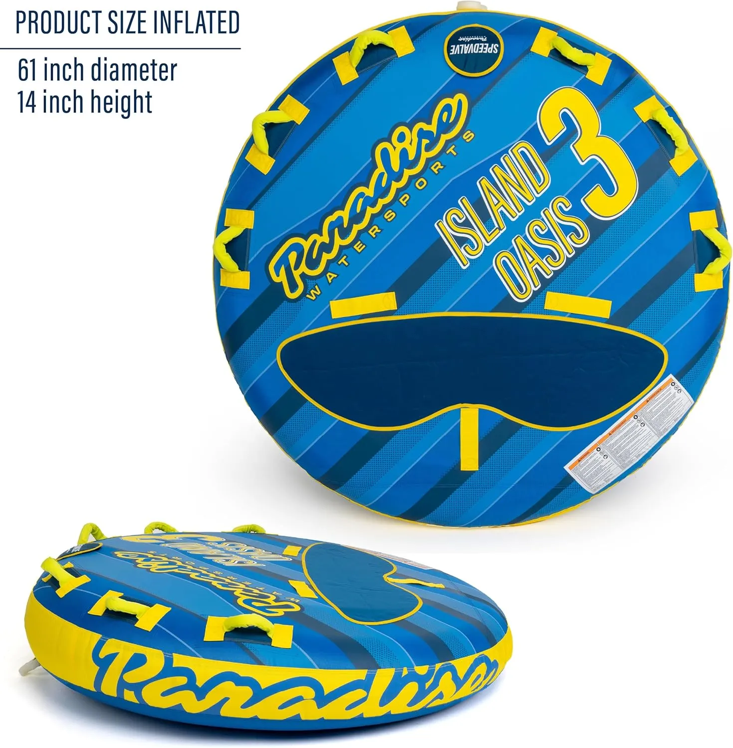 Paradise Water Sports - Oasis Towable Tube for Boating - 1 and1-3 Riders