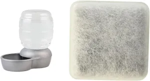 Petmate Replendish Gravity Waterer with Microban for Cats and Dogs, 4 Gallons,Silver, Made in USA | Petmate Replendish Charcoal Replacement Filters Control Chlorine (Packaging May Vary), 6 Count