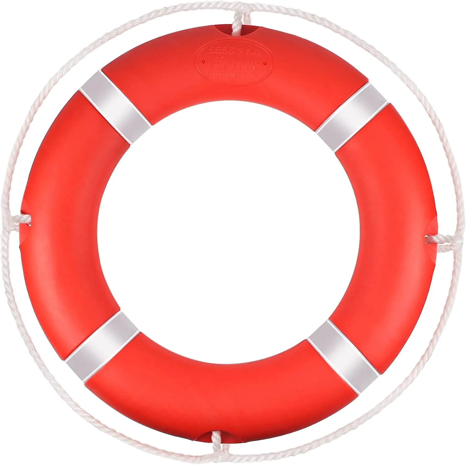 Pool Life Ring,23" and 28" Boat Safety Throw Rings with Water Floating Lifesaving Rope and Reflective Tape,Include Ring Buoy Bracket