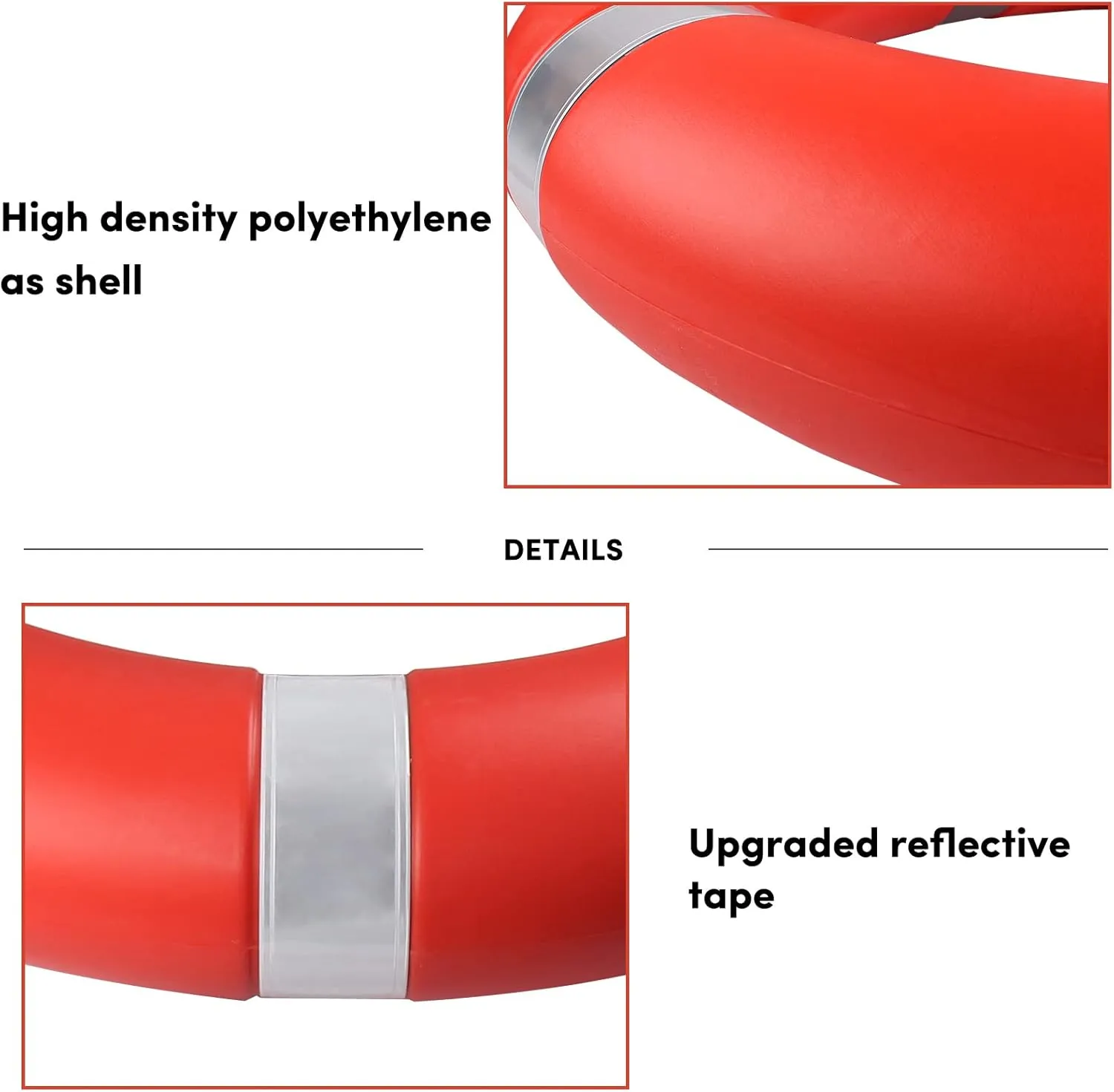 Pool Life Ring,23" and 28" Boat Safety Throw Rings with Water Floating Lifesaving Rope and Reflective Tape,Include Ring Buoy Bracket