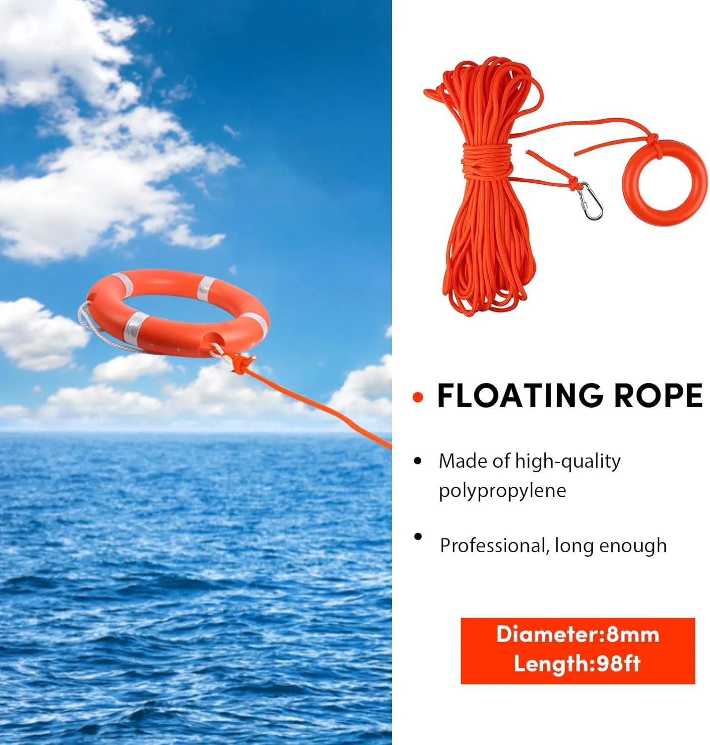Pool Life Ring,23" and 28" Boat Safety Throw Rings with Water Floating Lifesaving Rope and Reflective Tape,Include Ring Buoy Bracket