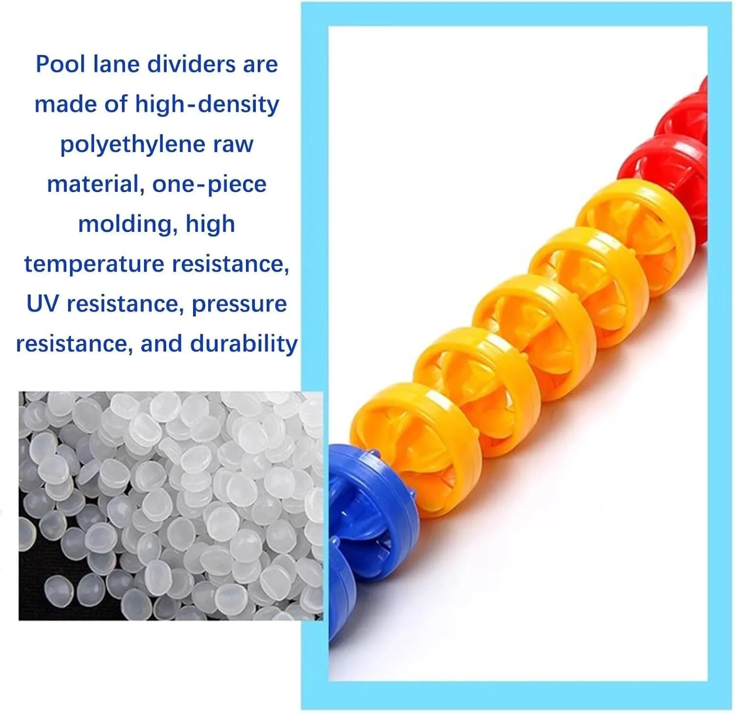 Pool Safety Rope Float Lane Divider Shallow/Deep Water/Race/Beach Swimming Lane Float Cordon Delineates Hazardous Area