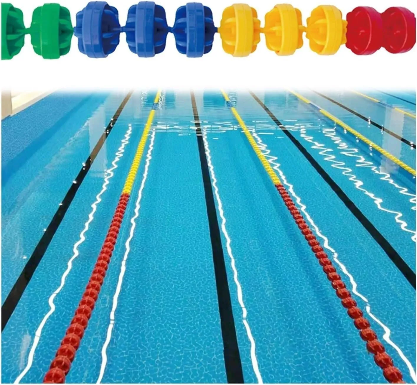 Pool Safety Rope Float Lane Divider Shallow/Deep Water/Race/Beach Swimming Lane Float Cordon Delineates Hazardous Area