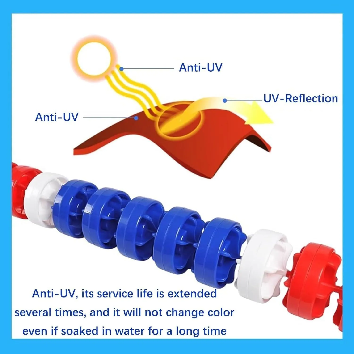 Pool Safety Rope Float Lane Divider Shallow/Deep Water/Race/Beach Swimming Lane Float Cordon Delineates Hazardous Area