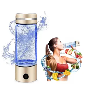 Portable Hydrogen Water Bottle Generator, 3 Min Rapid Hydrogen Water Bottle with SPE PEM Technology 1600 PPB, hydrohealth Hydrogen Water Ionizer Machine for Home, Office, Travel, Fitness drinking