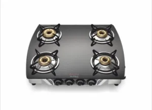 Preethi Jumbo 4B SS Glass Top Gas Stove (GTS106 - PREETHI JUMBO 4B SS - BATI)