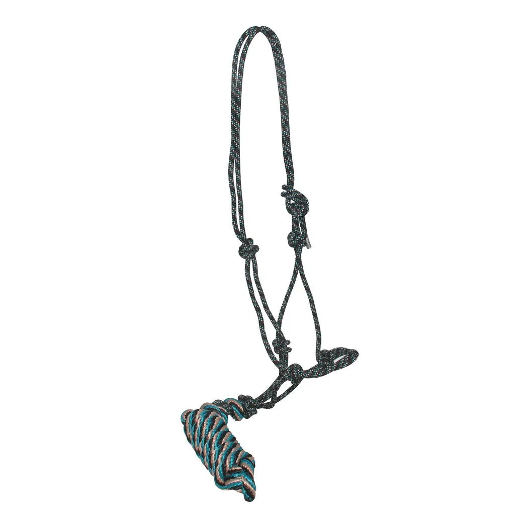 Pro Choice Rope Halter & Lead Black & Turquoise