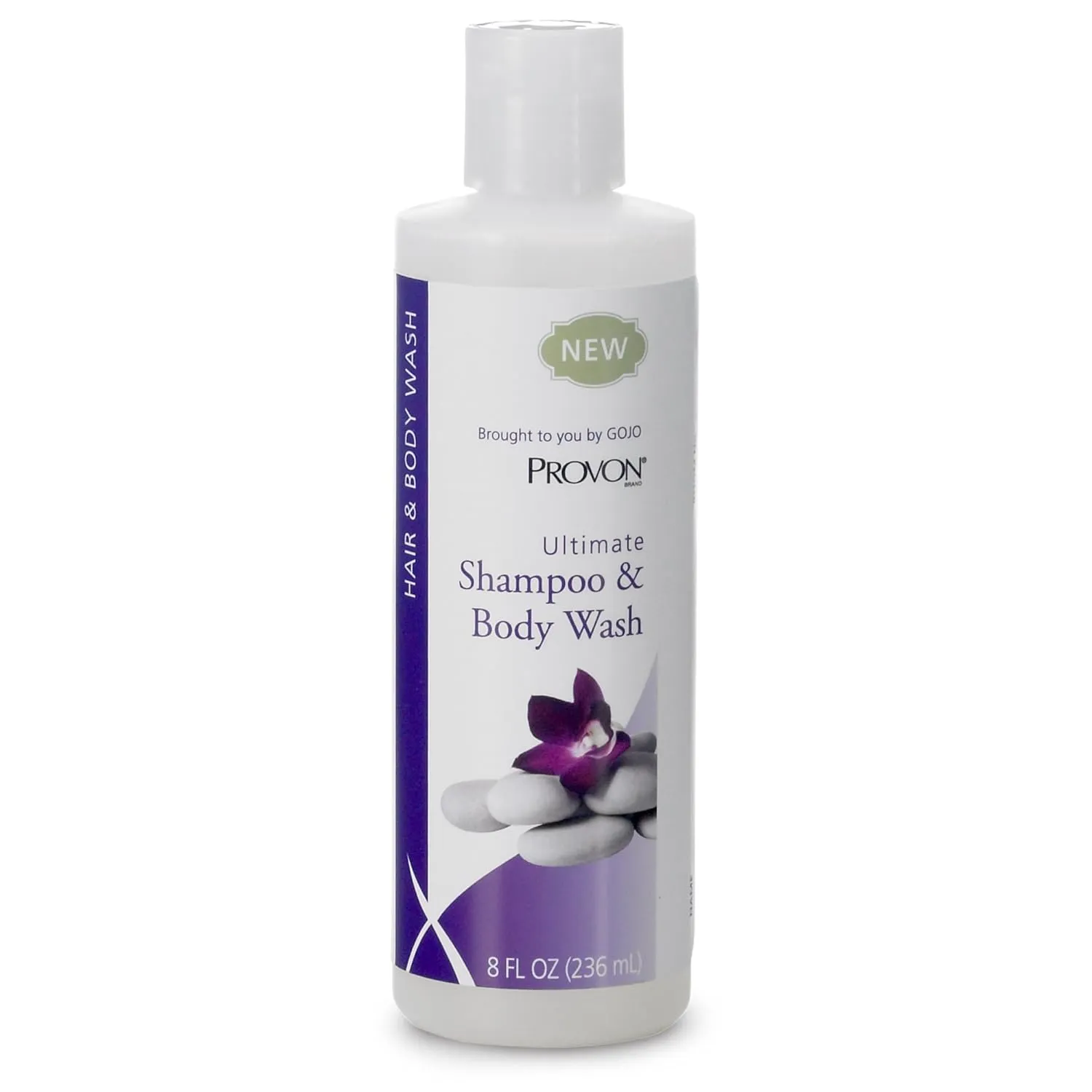 PROVON Ultimate Shampoo and Body Wash, Herbal Scent, 8 fl oz 2 -in -1 Luxurious Hair/Bodywash Squeeze Bottle (Pack of 48) - 4227-48