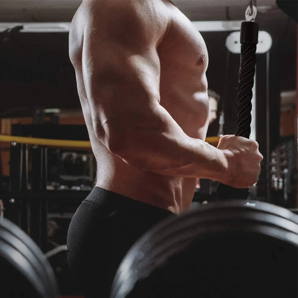 Pull Down Rope Single Grip Tricep Bicep Exercise Attachment for Cable Machines Gym Pulley Workout